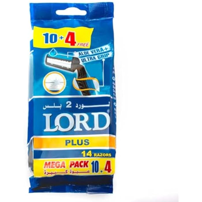 Lord Disposable Razor Twin Blades With Lubricating Strip 10+4 Razors